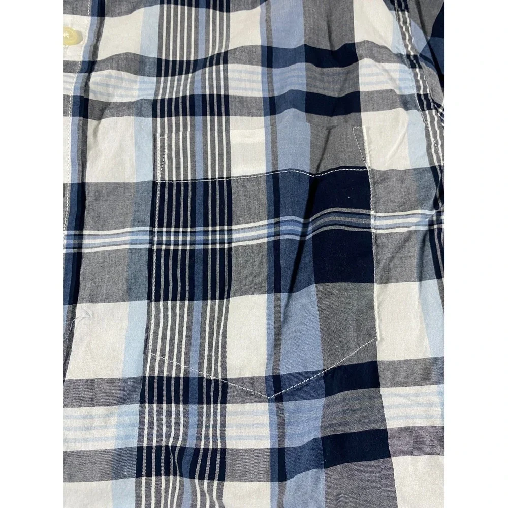 Banana Republic Multicolor Shirt Men's L Plaid Slim Fit Short Sleeve Button-Up